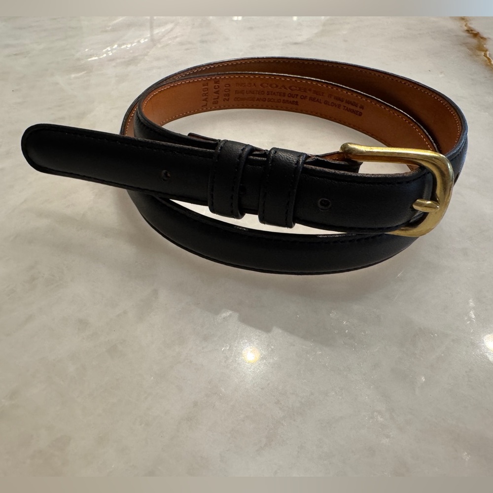 Vintage coach Leather Belt with brass  Buckle
